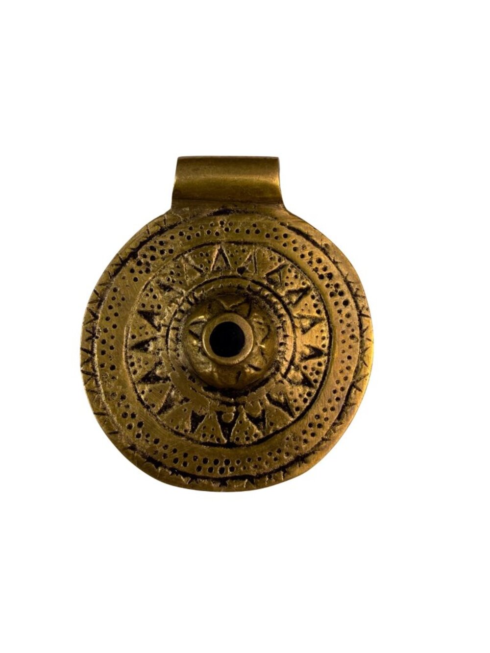 Brass Antique Tribal Shield Pendant Decorative Design Handmade Vintage Medallion